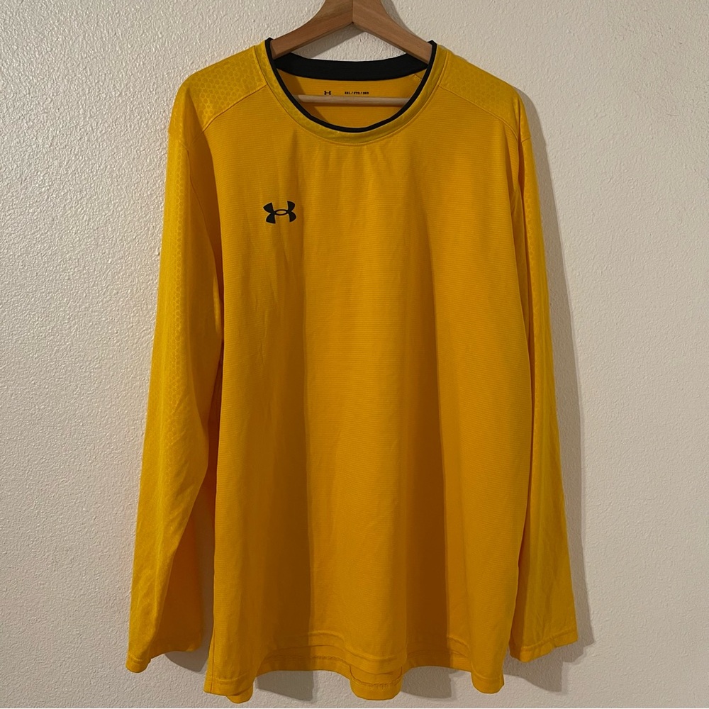 Under Armour Men's Wall Goalkeeper Jersey Steeltown Gold and Black 3XL
